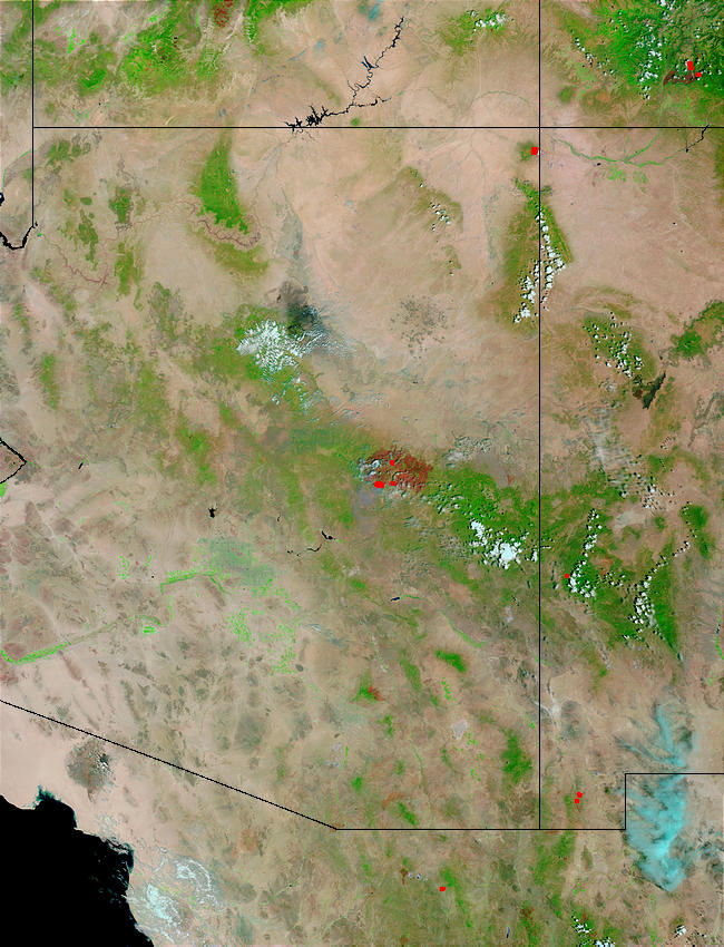 Burn scar of the Rodeo-Chediski Complex Fire, Arizona (false color) - related image preview