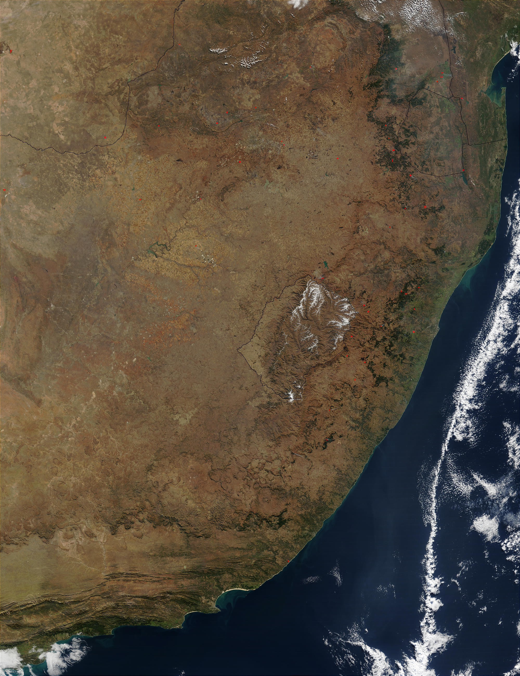 Fires in South Africa, snow in Lesotho - related image preview