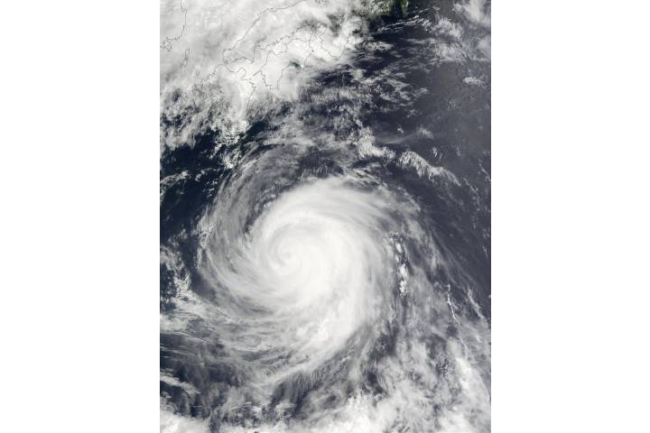 Typhoon Chataan (08W) south of Japan