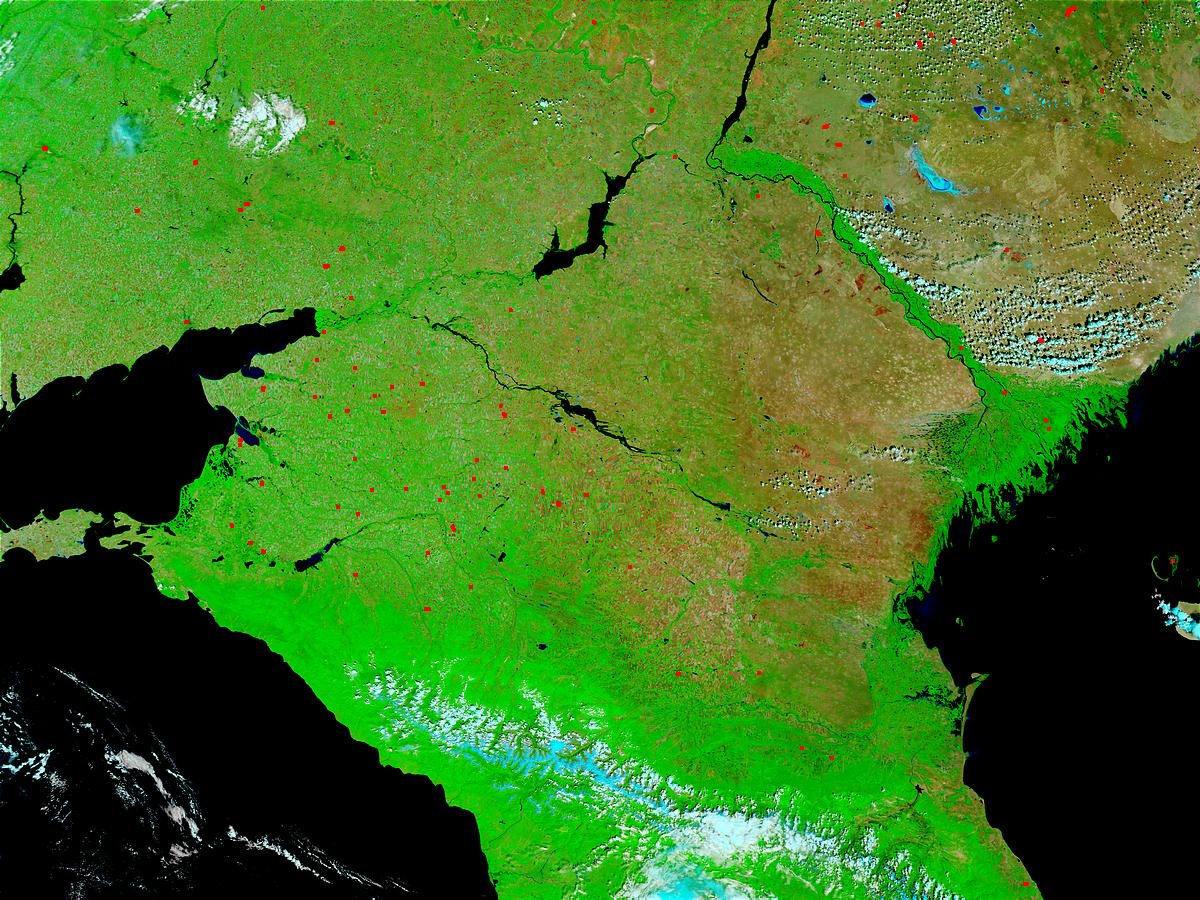 Fires in Southern Russia (false color) - related image preview