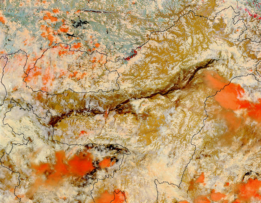 Floods in Northeast India and Bangladesh (false color) - related image preview