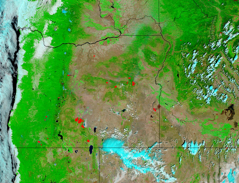 Fires and burn scars in Oregon (false color) - related image preview