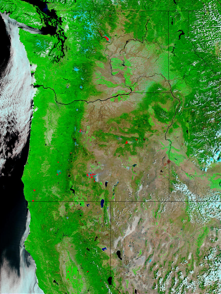 Fires in Oregon and Washington (false color) - related image preview