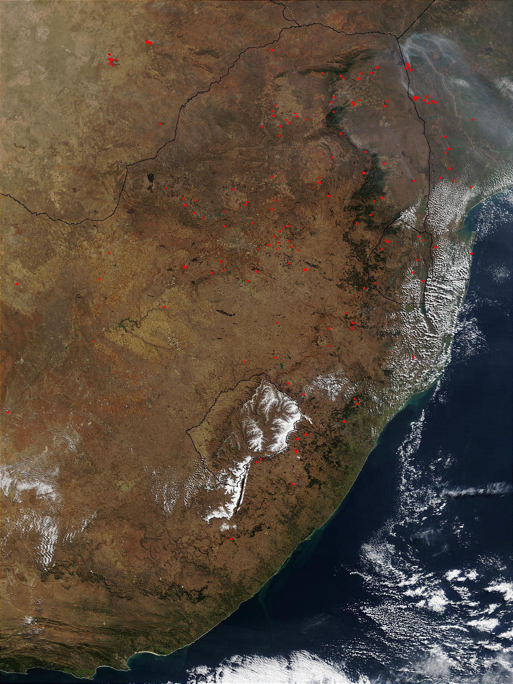 Fires in South Africa and snow in Lesotho - related image preview