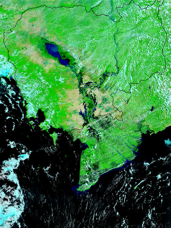 The Mekong (before flooding) in Cambodia and Vietnam (false color) - related image preview