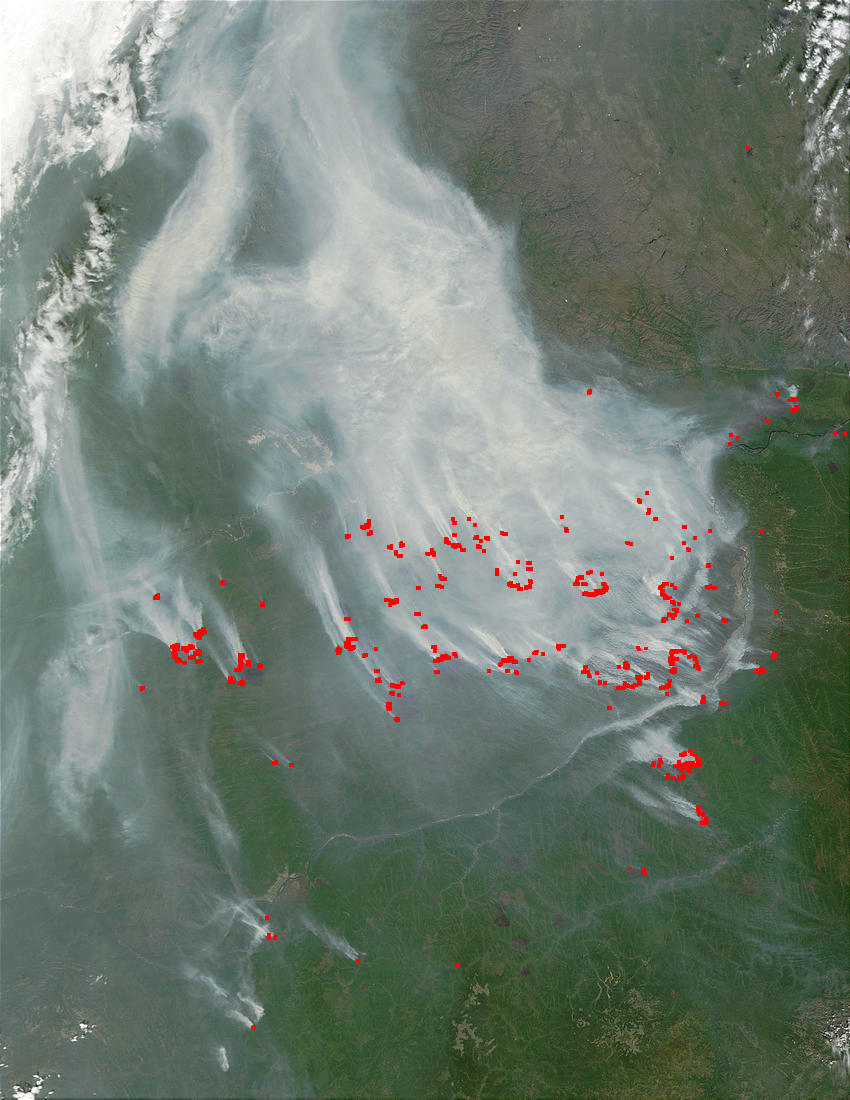 Fires and smoke near Yakutsk, Russia - related image preview