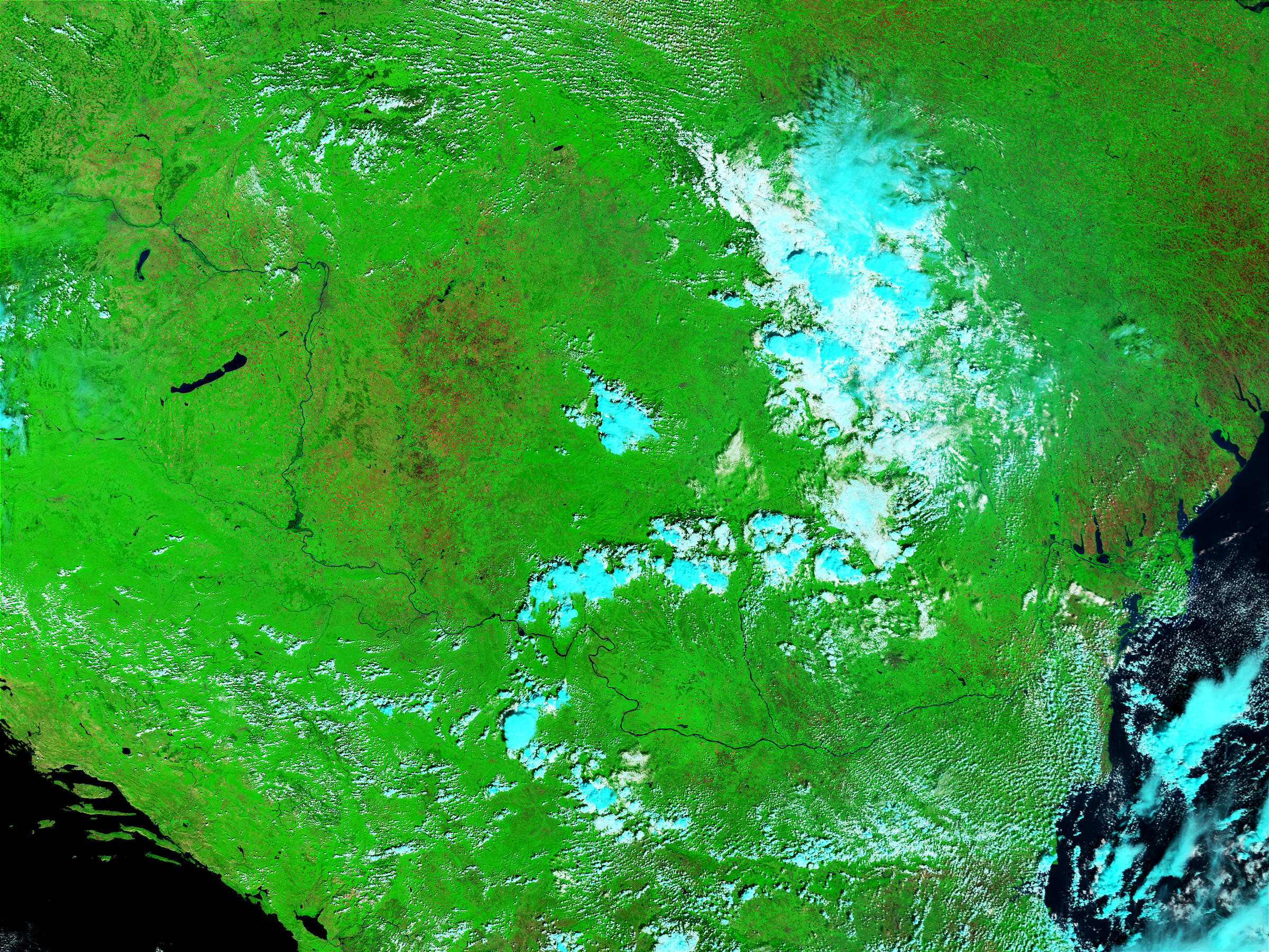 Flooding of the Danube (false color) - related image preview