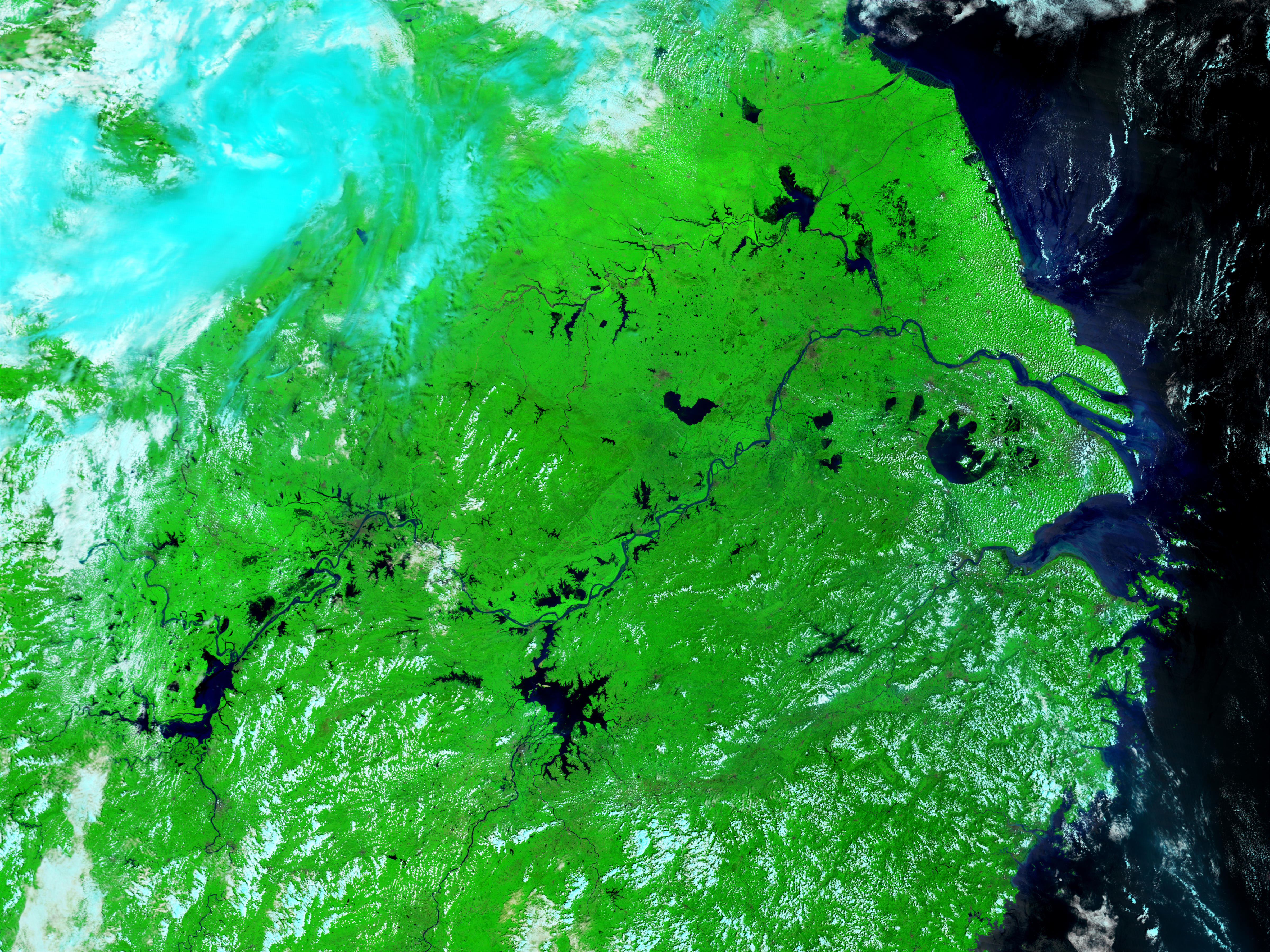 Floods along the Yangtze River, China (false color) - related image preview