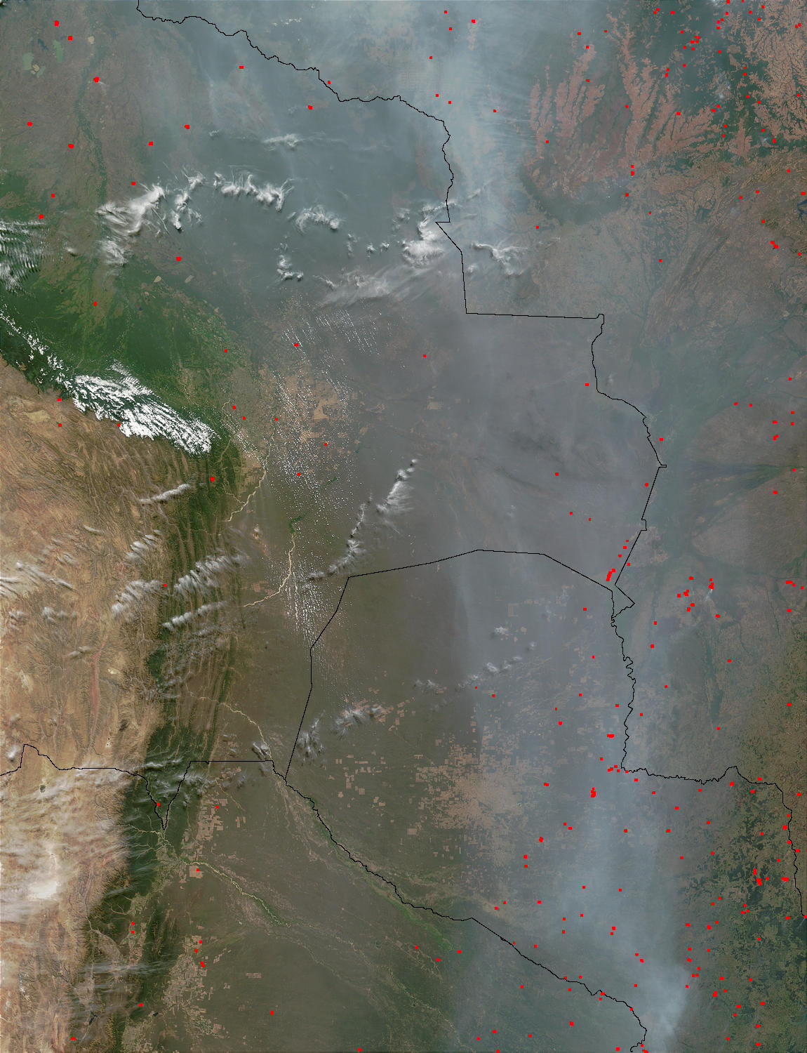 Fires and smoke in Central South America - related image preview