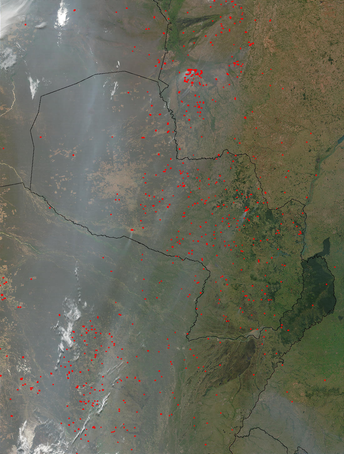 Fires and smoke in Central South America - related image preview