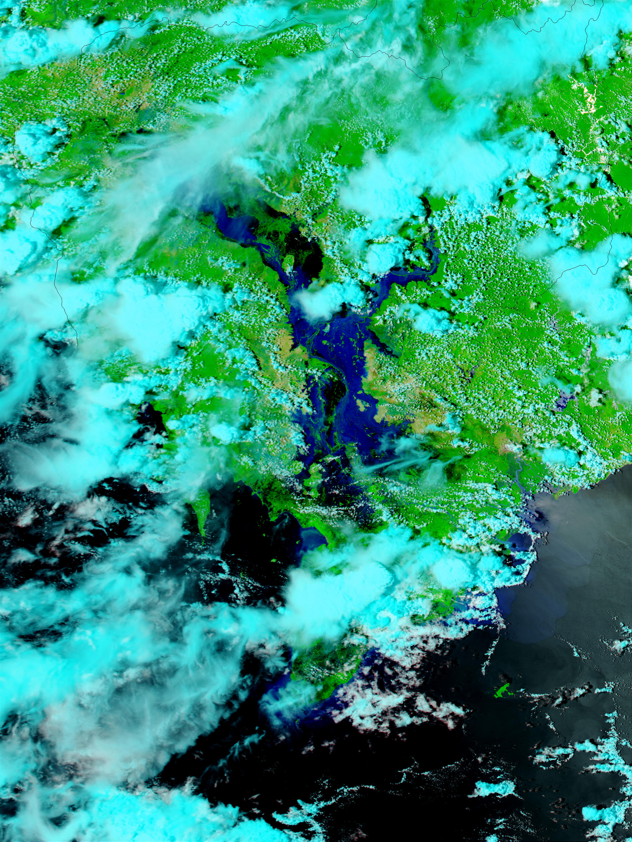 Flooding of the Mekong in Cambodia and Vietnam (false color) - related image preview